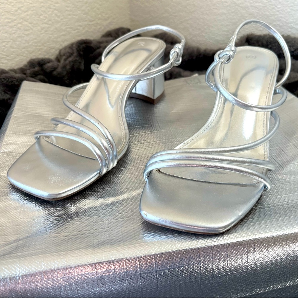 Silver Heeled Sandals